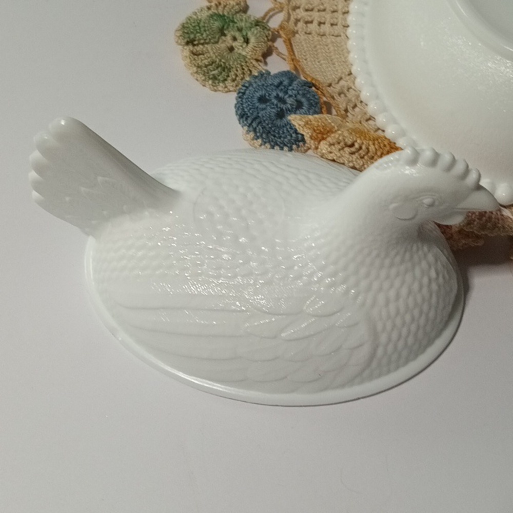 Vintage Indiana Glass Hen On Nest White MilkGlass - Picture 7 of 9